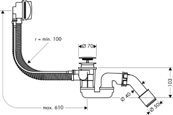 Hansgrohe vaňový sifón