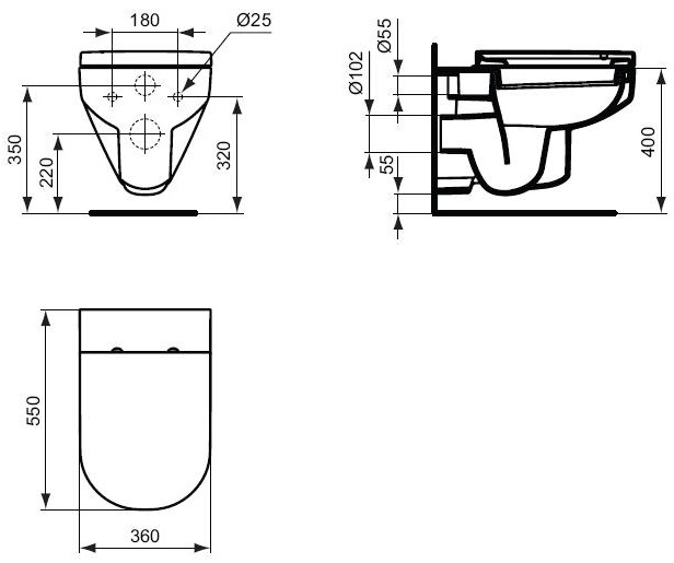 Ideal Standard PLAYA závesné WC (Ukončený za 110.43 EUR Kúpeľne & Sanita